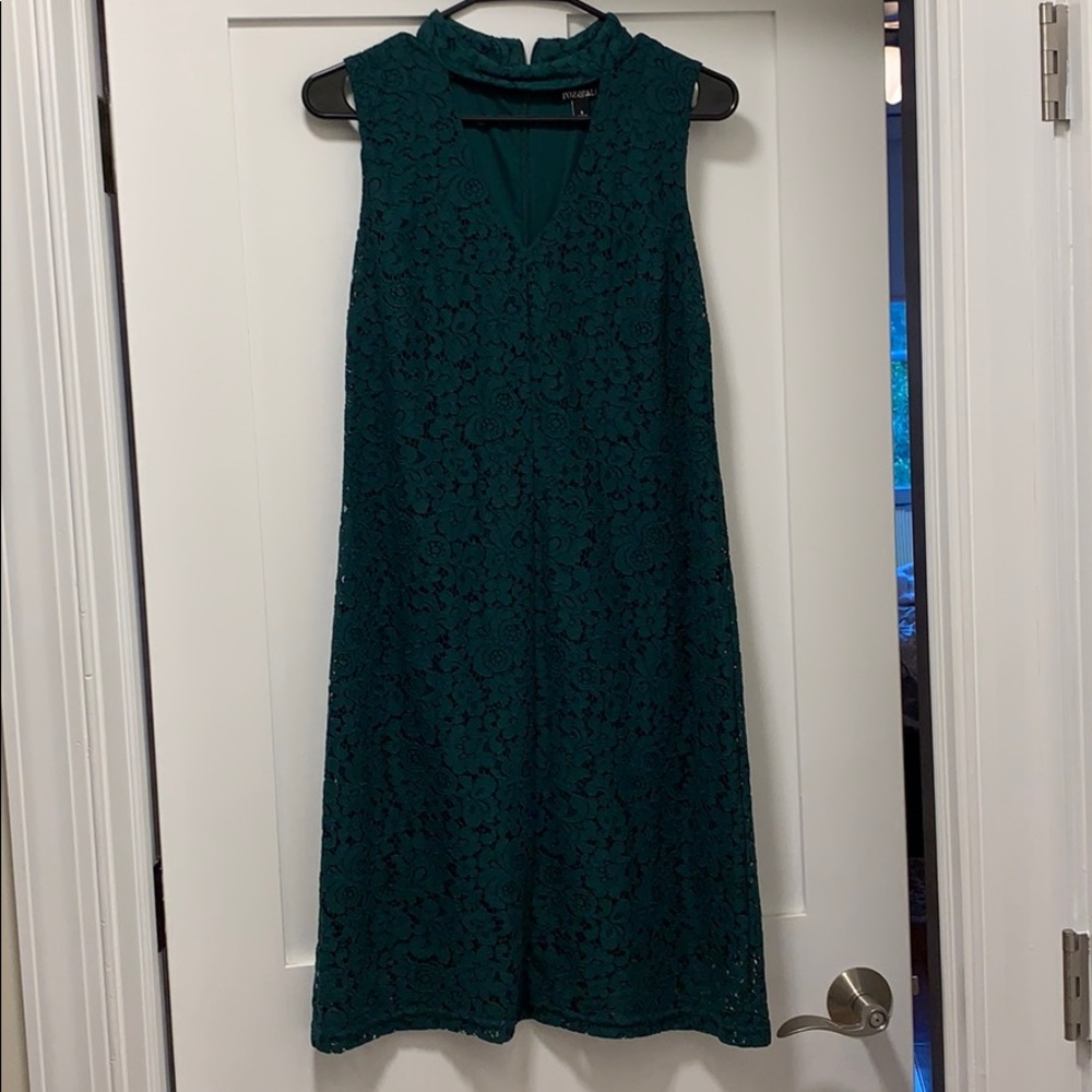 Hunter green lace dress